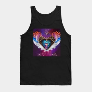 The elegant heart with wings and kitten Tank Top